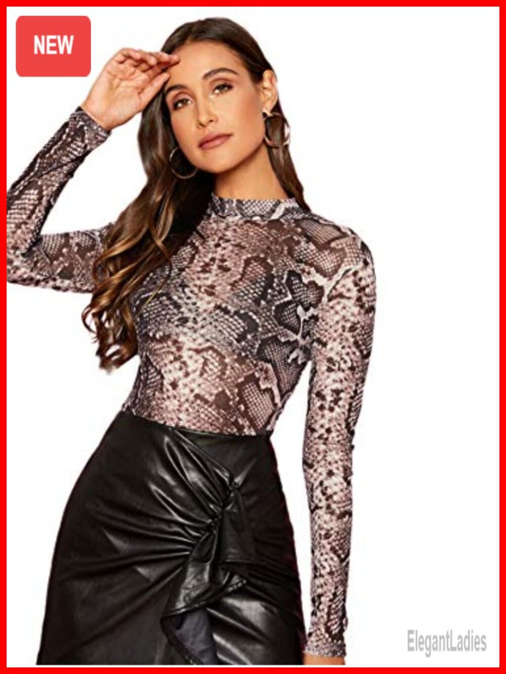 SweatyRocks Long Sleeve Mesh Crop Top